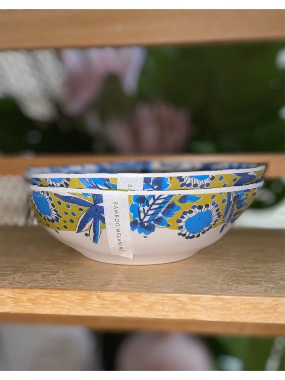 Vera for Anthropologie Perennial Bamboo Melamine Grain Bowls Set of Two